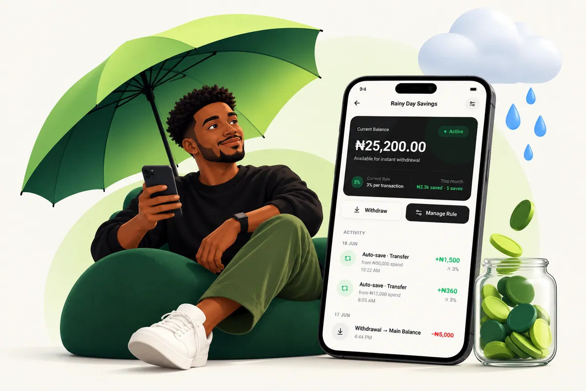 Rainy Day Savings — automatic saving that builds up over time